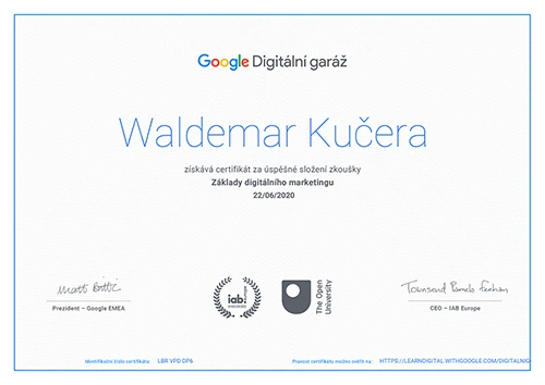 Certifikát základy digitálního marketingu